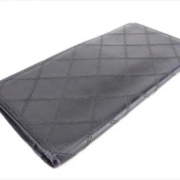 Chanel Wallet Purse Bifold Black Woman unisex Authentic Used T7384 - Picture 3 of 8